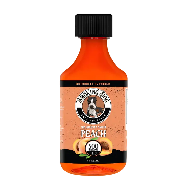 Smoking Dog THC Syrup 500mg (Peach 500mg THC) CBD Live Natural