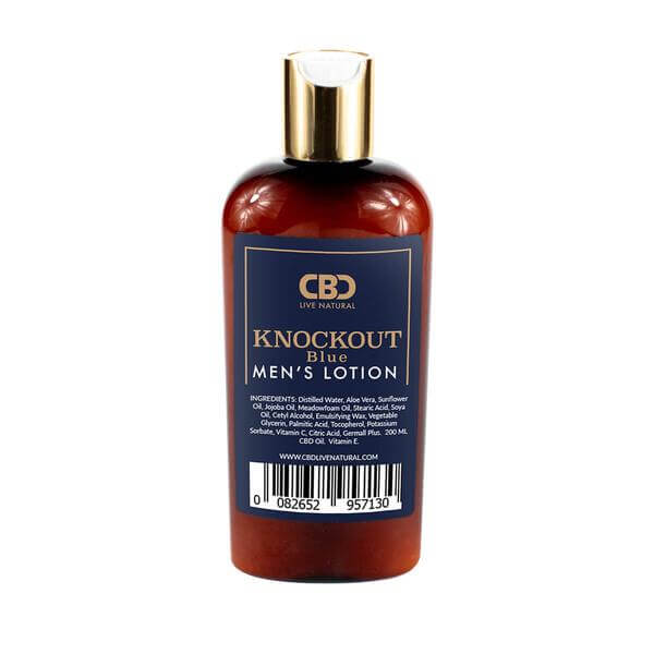 Knockout Men’s Lotion – Blue 4oz 200mg – CBD Live Natural